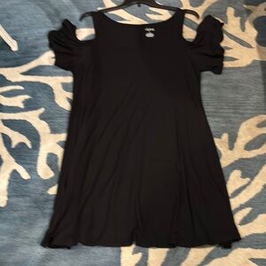 City Streets Black Cold Shoulder Dress